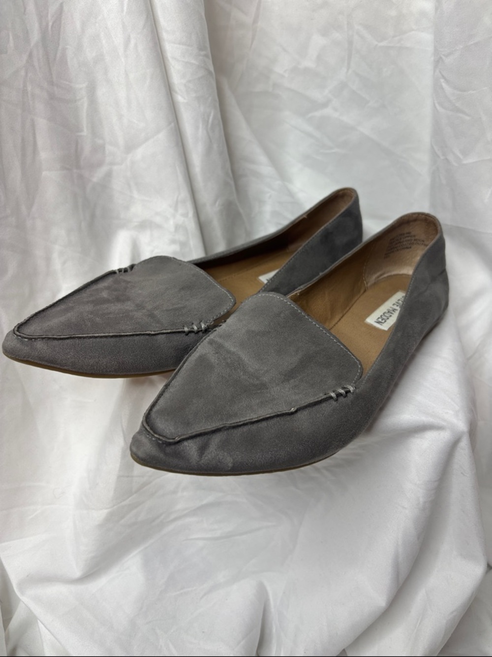 Steve Madden Gray Suede Pointed Loafers
